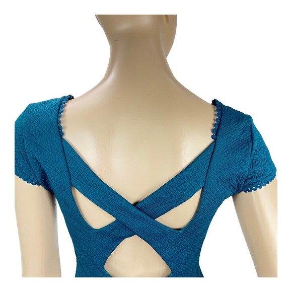 Free People Teal Fit n Flare Show Me Your Back Dress XS Above Knee - Picture 10 of 14